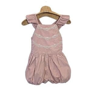 Dollcake A Dollop of Vintage Romper Pink Balloon Bloomers Sz 8 Girls NWOT Lace